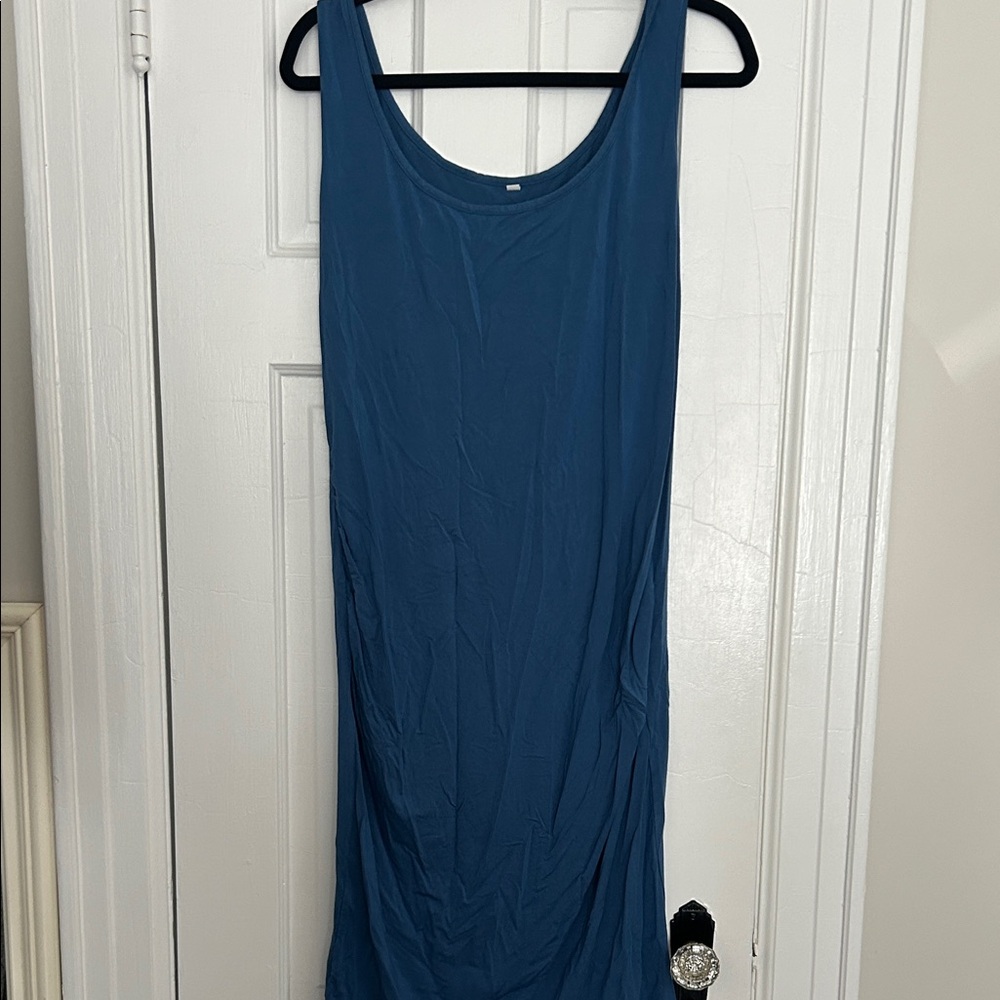 Blue Sleeveless Maternity Dress